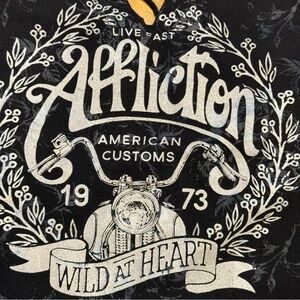 Affliction Black and White Wild at Heart Tee FLAW